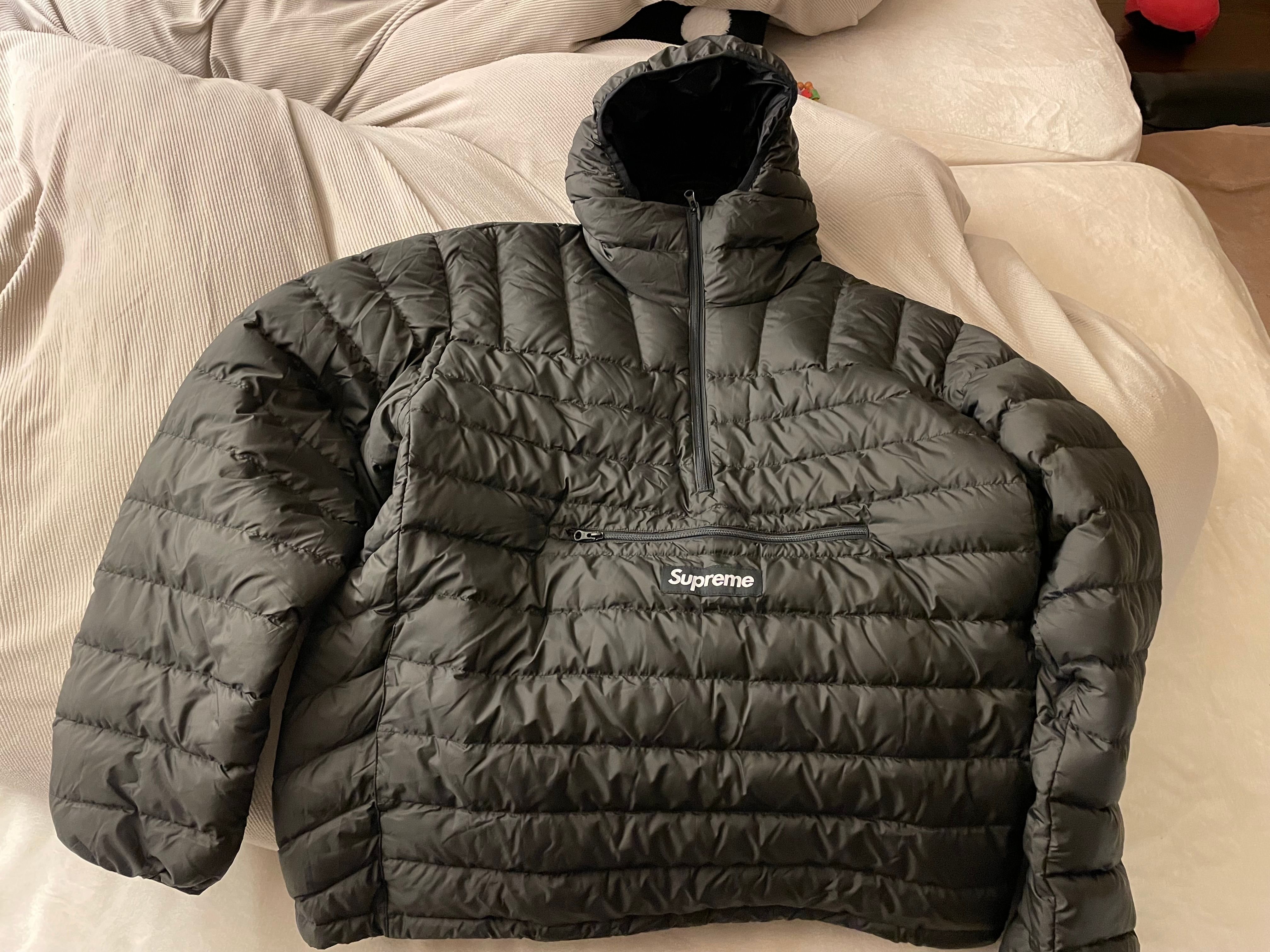 Supreme Micro Down Half Zip Hooded Pullover "Black"