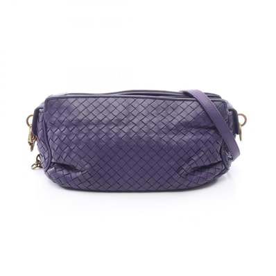 ボッテガヴェネタ BOTTEGA VENETA イントレチャート ショルダーバッグ バッグ レザー レディース パープル系 【中古】