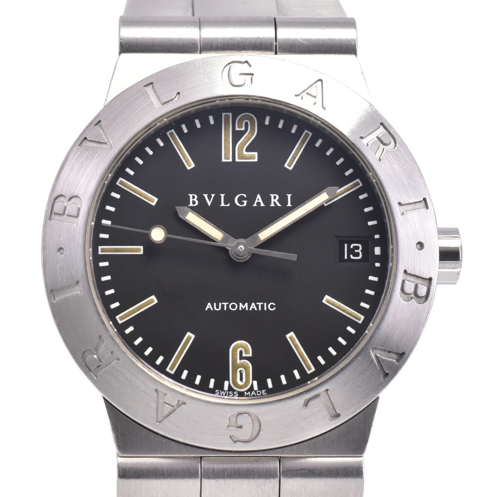 ブルガリ BVLGARI LC35S ディアゴノスポーツ デイト ブラック 自動巻き ユニセックス 良品 腕時計 D#147032