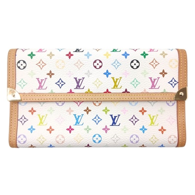 LOUIS VUITTON ルイ・ヴィトン ポルトトレゾール インターナショナル 長財布 M92659 モノグラムマルチカラー ホワイト レディース【中古】
