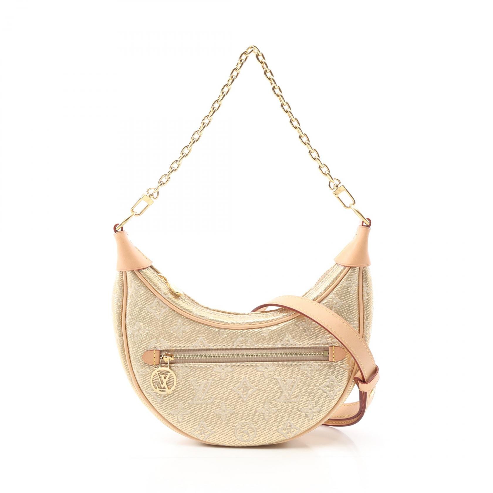 ルイ・ヴィトン LOUIS VUITTON ループ ショルダーバッグ バッグ PVCコーティングキャンバス レザー モノグラム・ジャガード レディース ゴールド系 M22928 【中古】