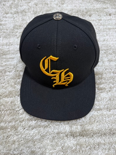 Chrome Hearts 6 Panel On Field CH White Baseball Cap "Black/Yellow"