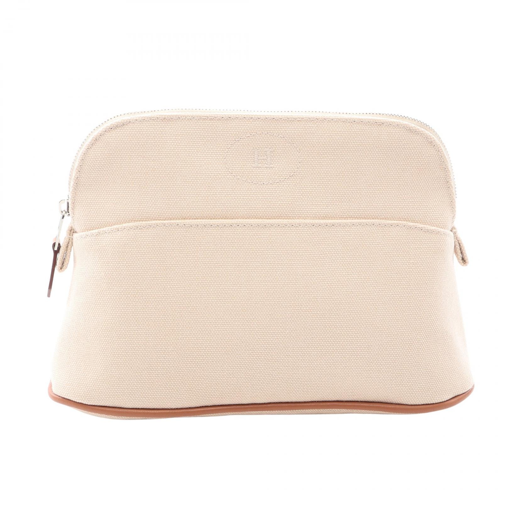 エルメス HERMES ボリードポーチ ミニ ナチュラル ポーチ バッグ キャンバス レディース アイボリー系 H104773M 01 【中古】