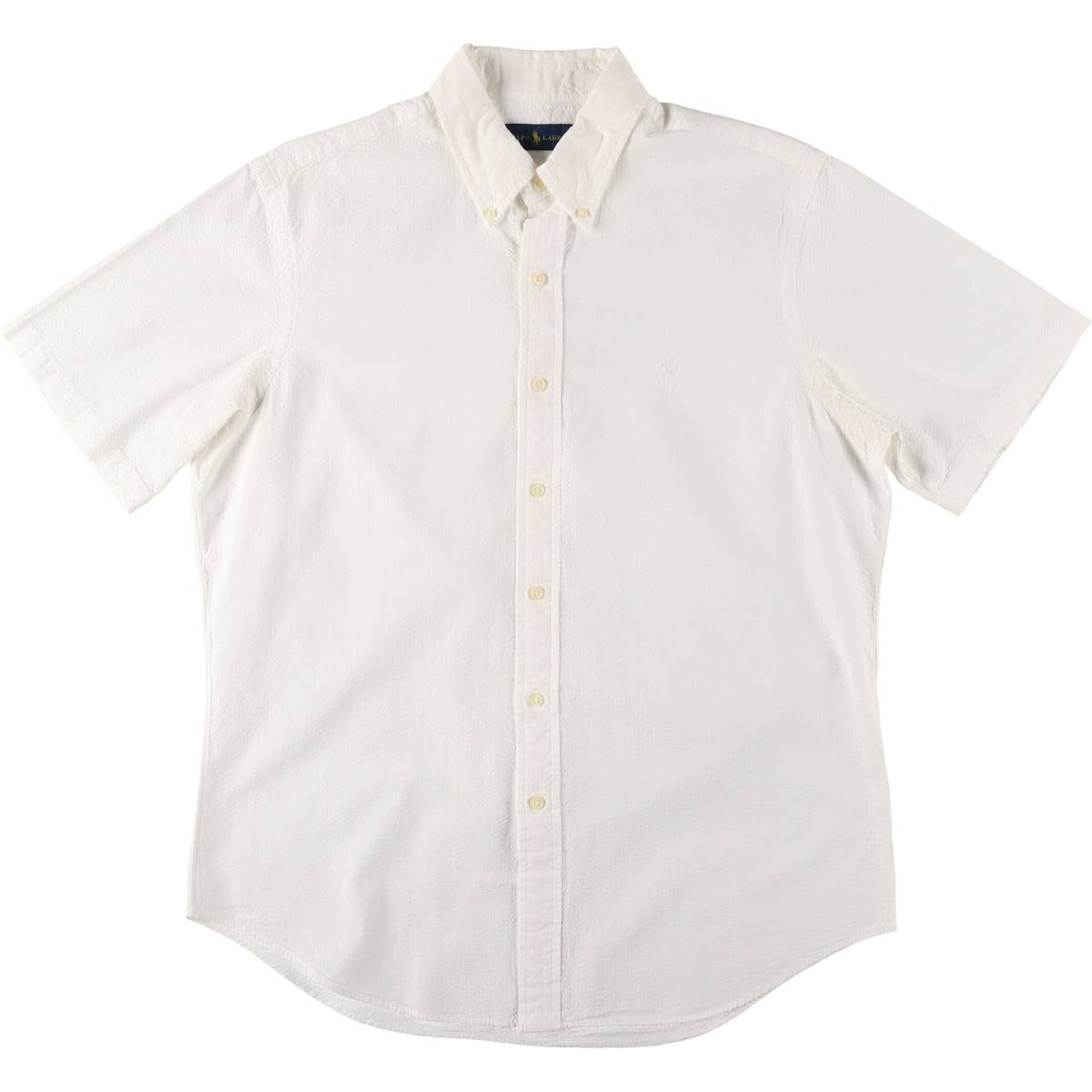 古着 ラルフローレン Ralph Lauren シアサッカー 半袖 ボタンダウンシャツ メンズL相当/eaa533011