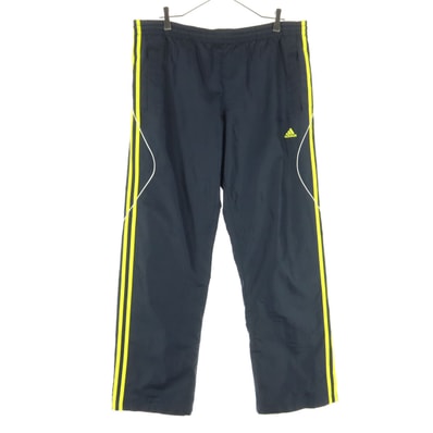 adidas アディダス ナイロンパンツ O ブラック系 裾ファスナー イエロー