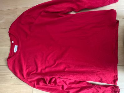 FEAR OF GOD Essentials Boxy Graphic Long Sleeve T-Shirt "Red"