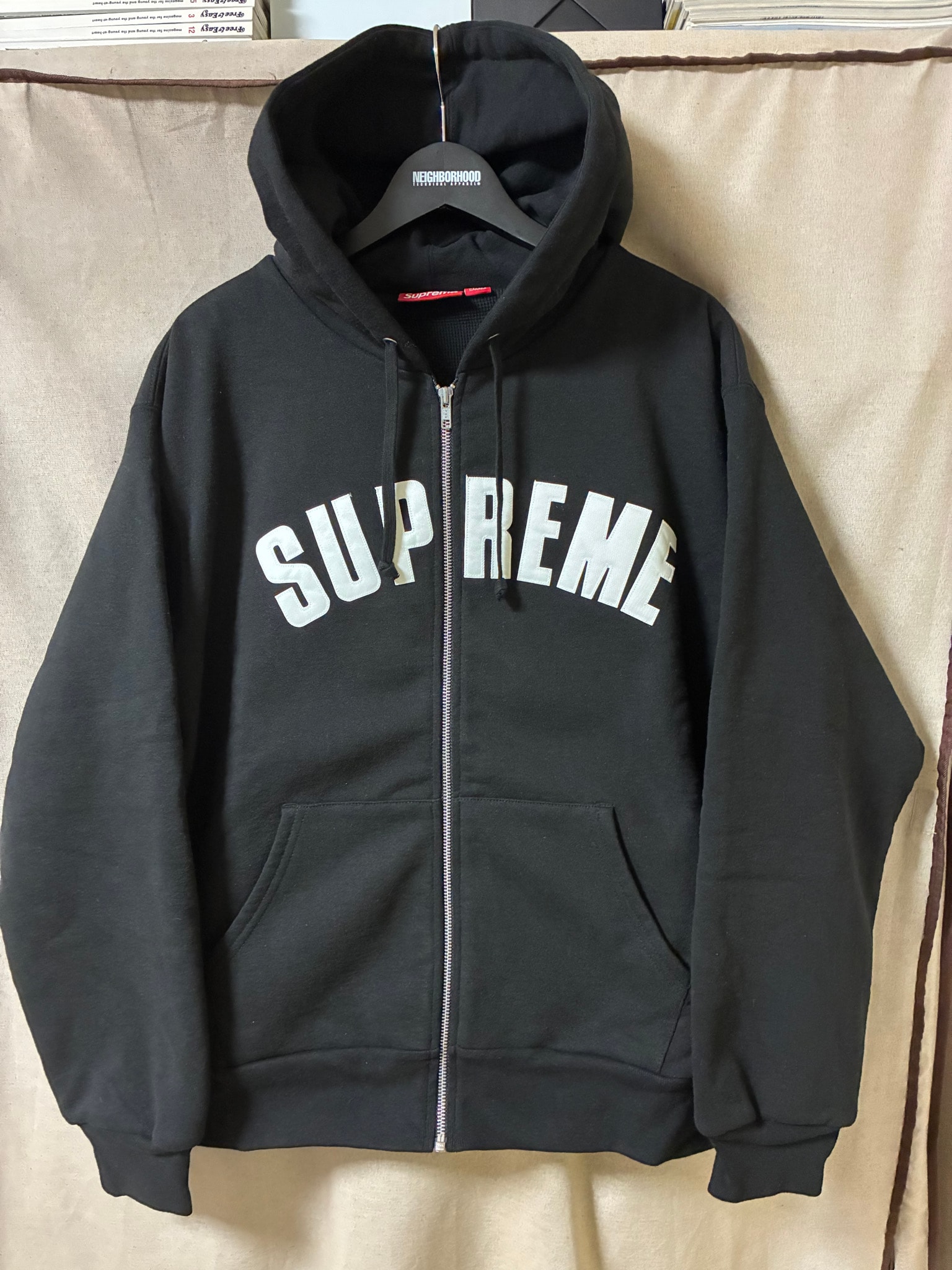 Supreme Arc Thermal Zip Up Hooded Sweatshirt "Black"