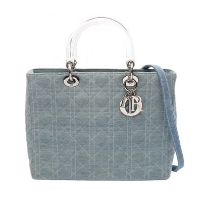ディオール Dior レディディオール ラージ カナージュ 2WAY ハンドバッグ バッグ デニム レディース ブルー系 【中古】