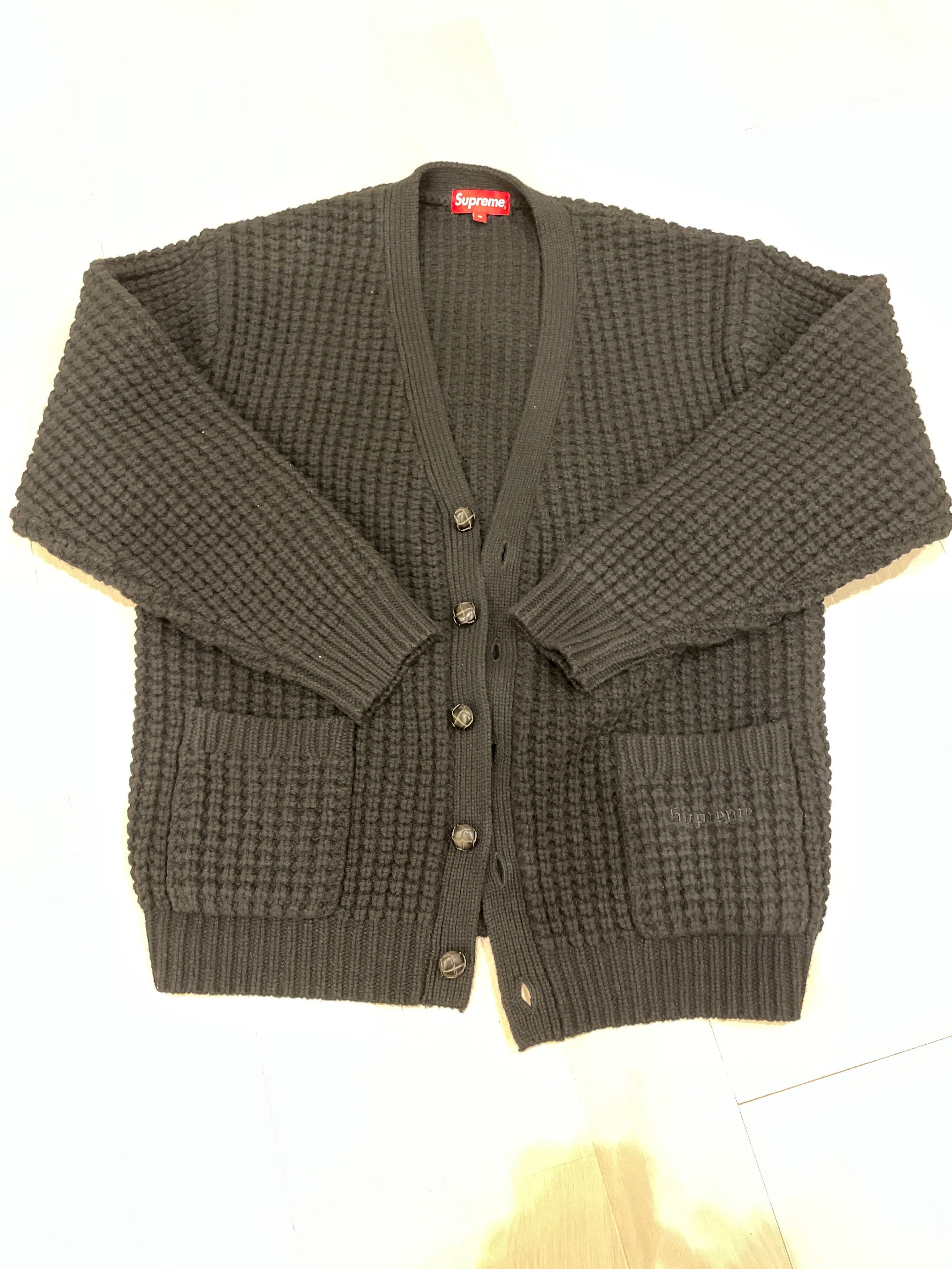 Supreme Waffle Knit Cardigan "Black"
