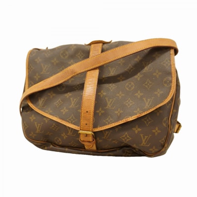 【6dc2842】ルイヴィトン ショルダーバッグ モノグラム ソミュール35 M42254 ブラウン【中古】レディース