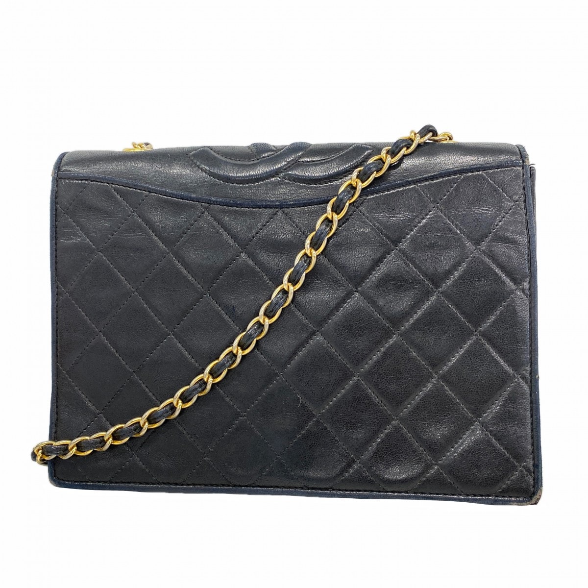 【6gd4068】シャネル ショルダーバッグ マトラッセ チェーンショルダー ラムスキン ブラック ゴールド金具【中古】レディース