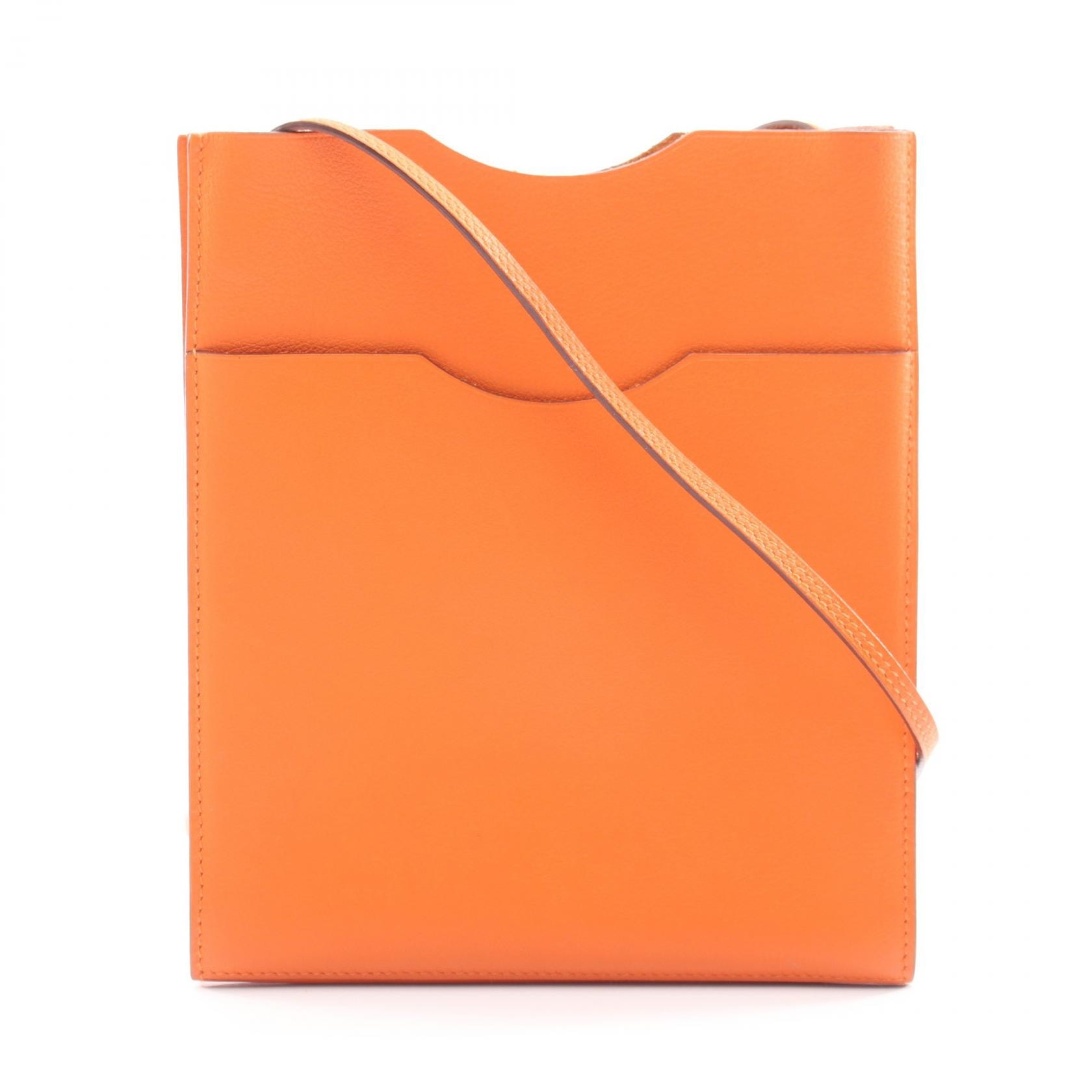 エルメス HERMES オニメトゥ2 ショルダーバッグ バッグ レザー ヴォースイフト ヴォースイフト オレンジ レディース オレンジ系 【中古】