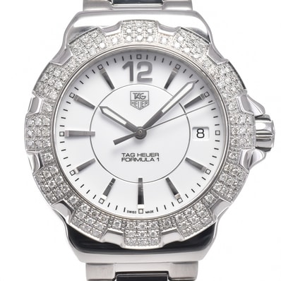 値下 タグホイヤー TAG HEUER WAH1218 フォーミュラ1 ダイヤベゼル レディース 良品 箱・保証書付き 腕時計 H#147578