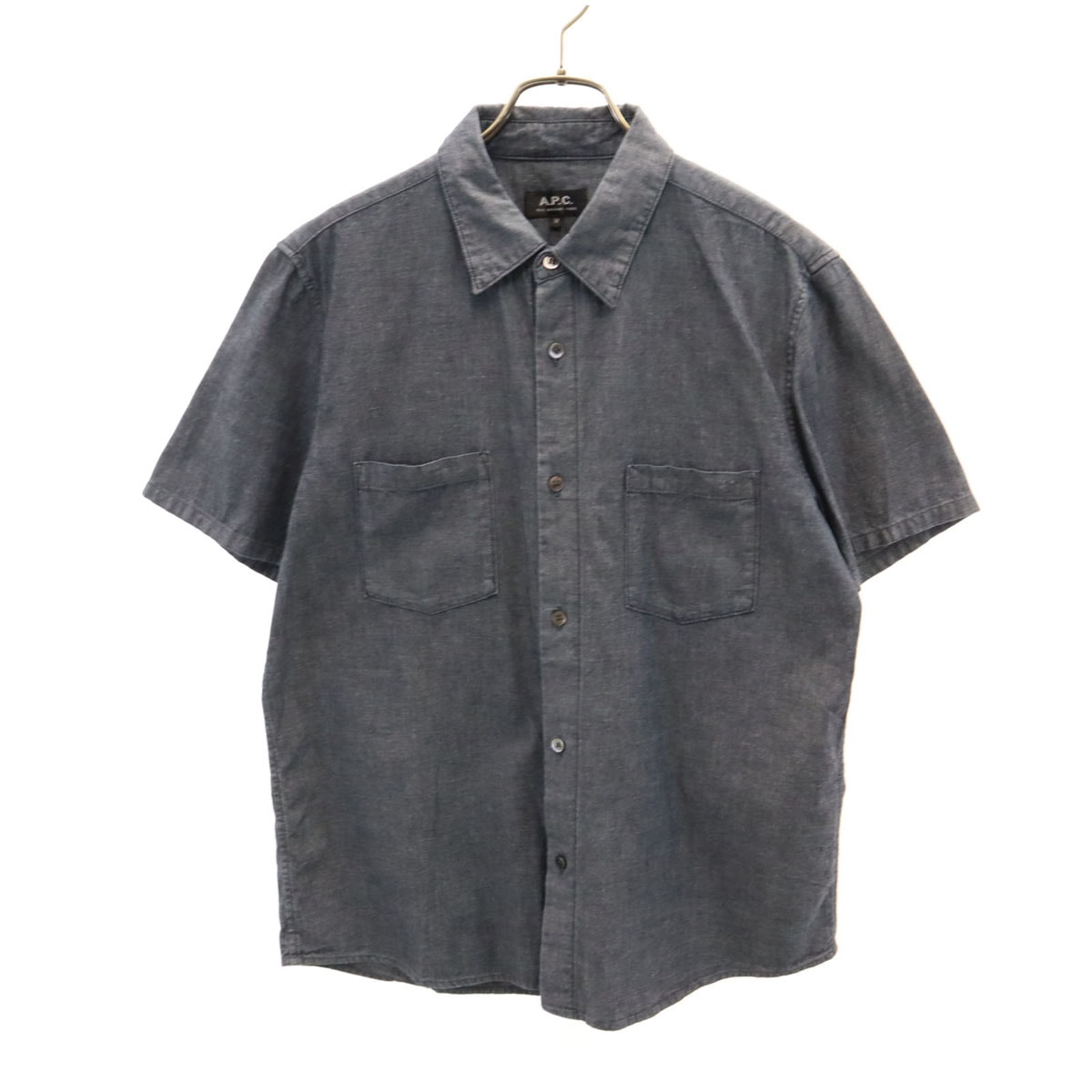 A.P.C. アーペーセー 半袖 シャンブレーシャツ M ネイビー