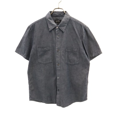 A.P.C. アーペーセー 半袖 シャンブレーシャツ M ネイビー