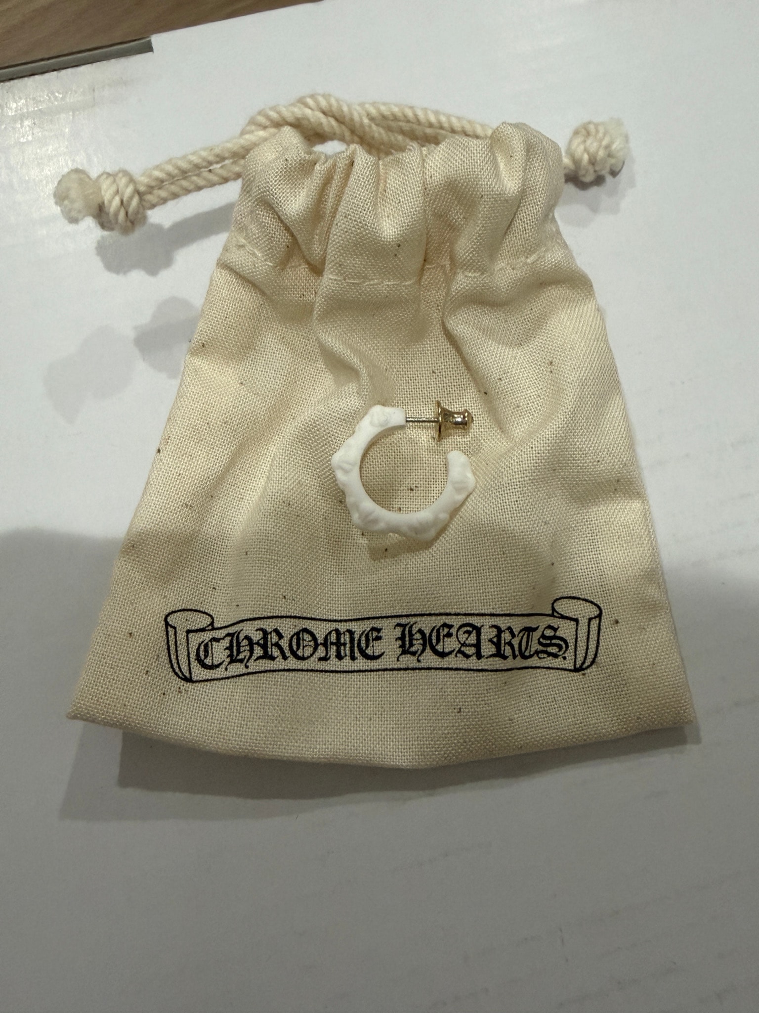 Chrome Hearts CH Cross Silicon Hoop Earrings "White"