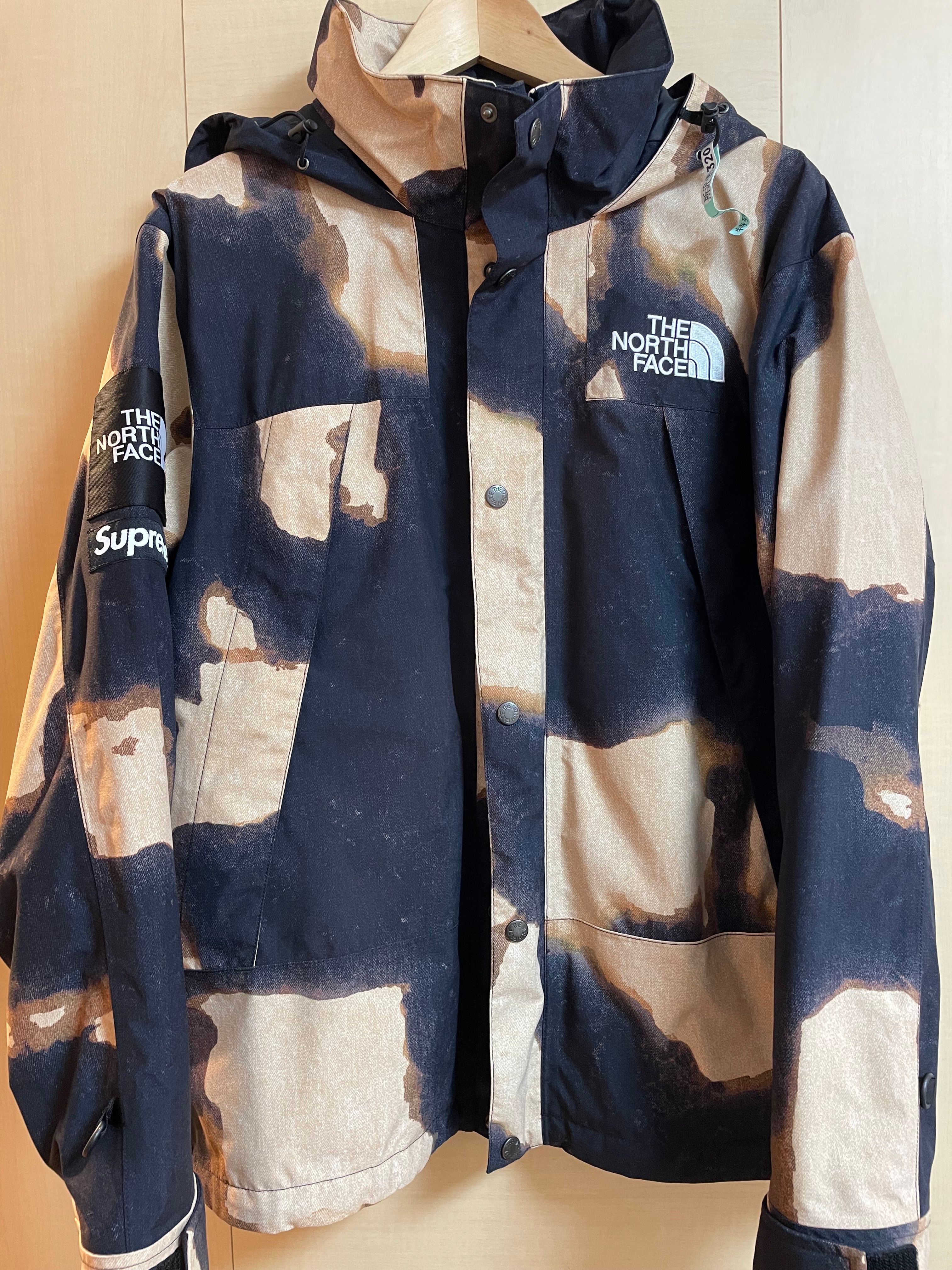 Supreme x The North Face Bleached Denim Print Mountain Jacket "Black"