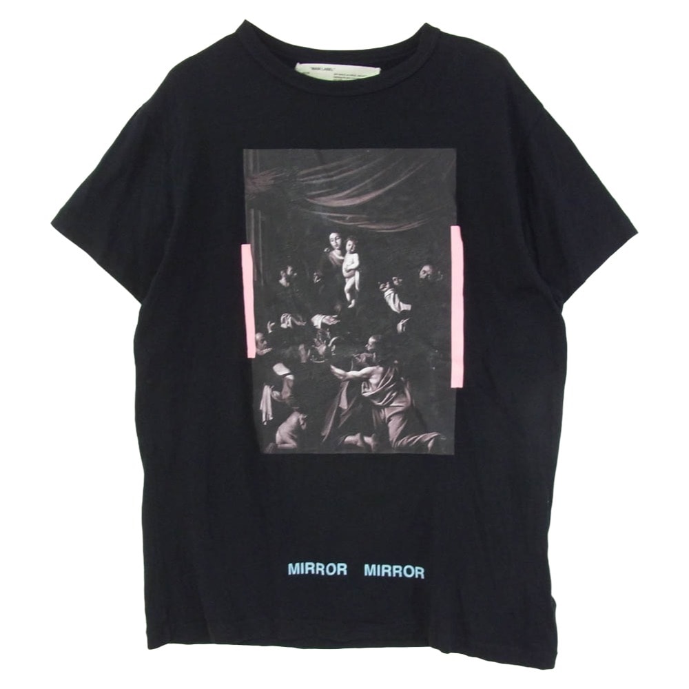 OFF-WHITE オフホワイト Caravaggio カラヴァッジョ クロスドアロー 半袖 Tシャツ カットソー ブラック系 S【中古】