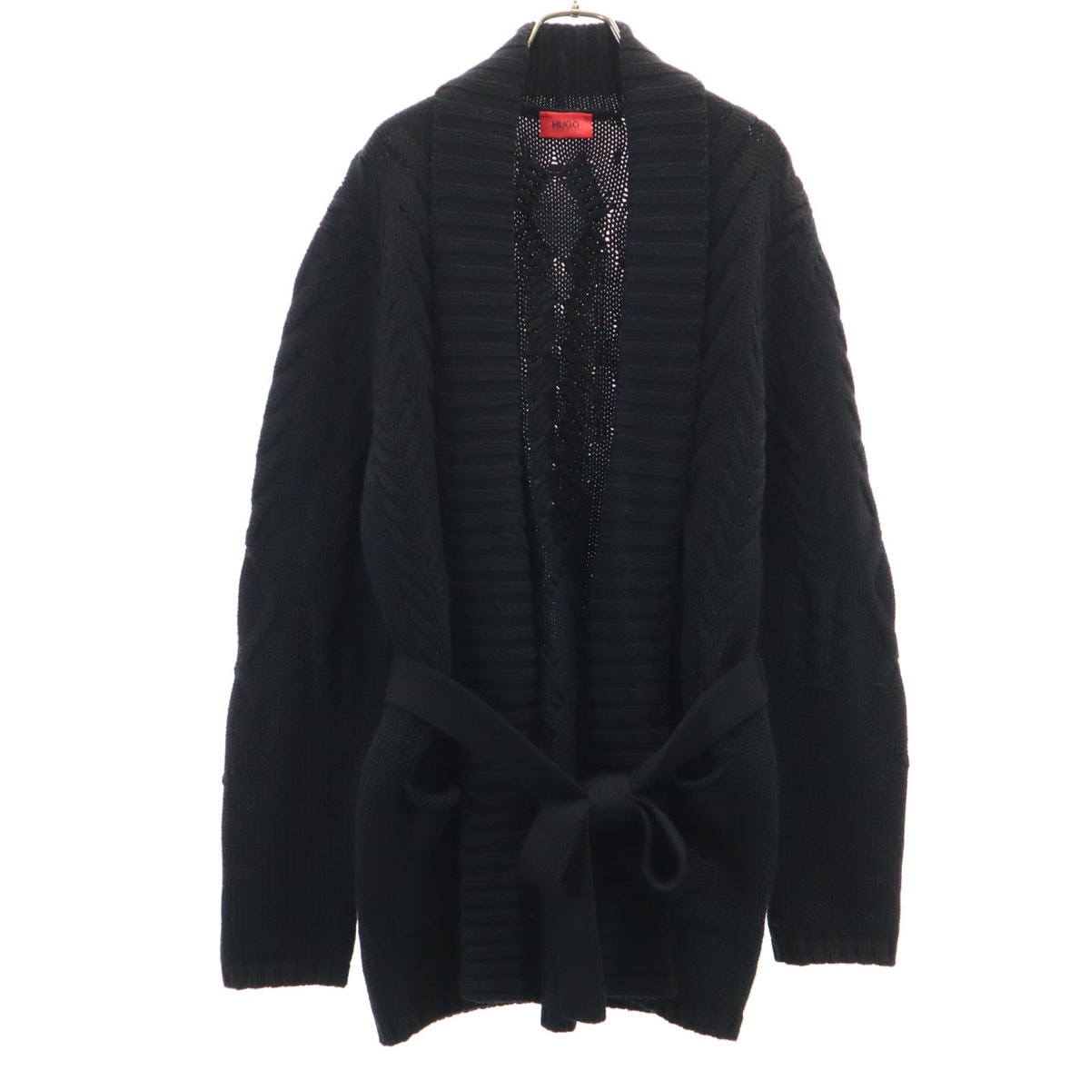 HUGO HUGO BOSS ヒューゴ ヒューゴボス 長袖 ロング ニットカーディガン M ブラック