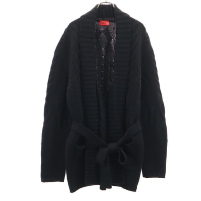 HUGO HUGO BOSS ヒューゴ ヒューゴボス 長袖 ロング ニットカーディガン M ブラック