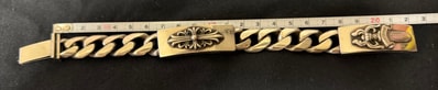 Chrome Hearts Floral Dagger Double ID Classic Link Bracelet "Silver"