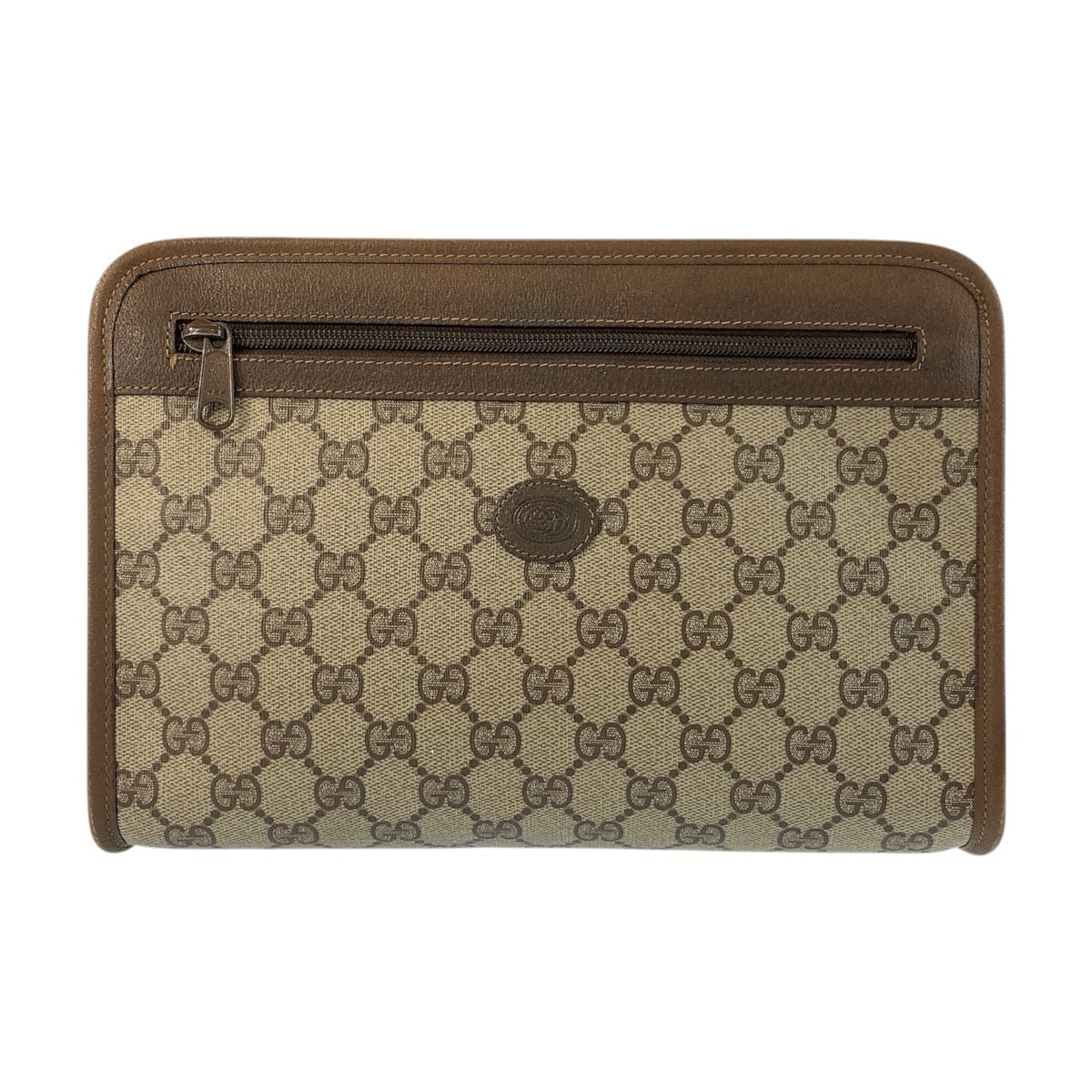 美品 GUCCI グッチ ヴィンテージ ブラウン ベージュ GGスプリームキャンバス レザー/ クラッチバッグ セカンドバッグ 600185 【中古】