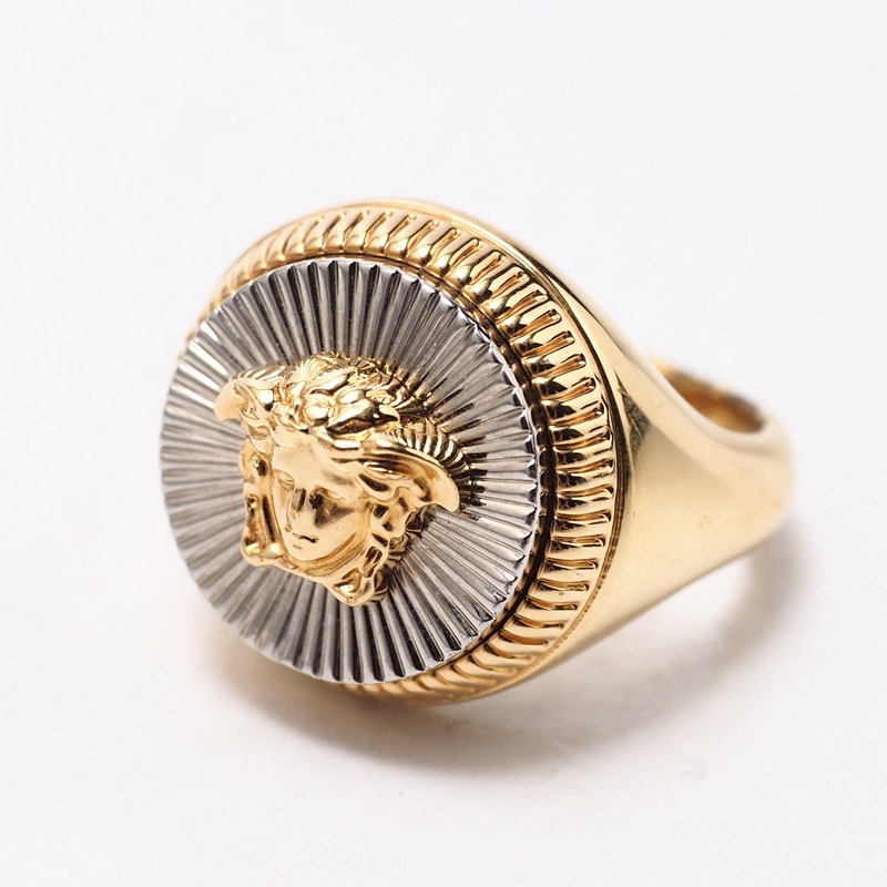 VERSACE ヴェルサーチ リング・指輪 サイズ11 メデューサ メドゥーサ バイカラー イタリア製 ブランド古着【中古】20240608/RA0023