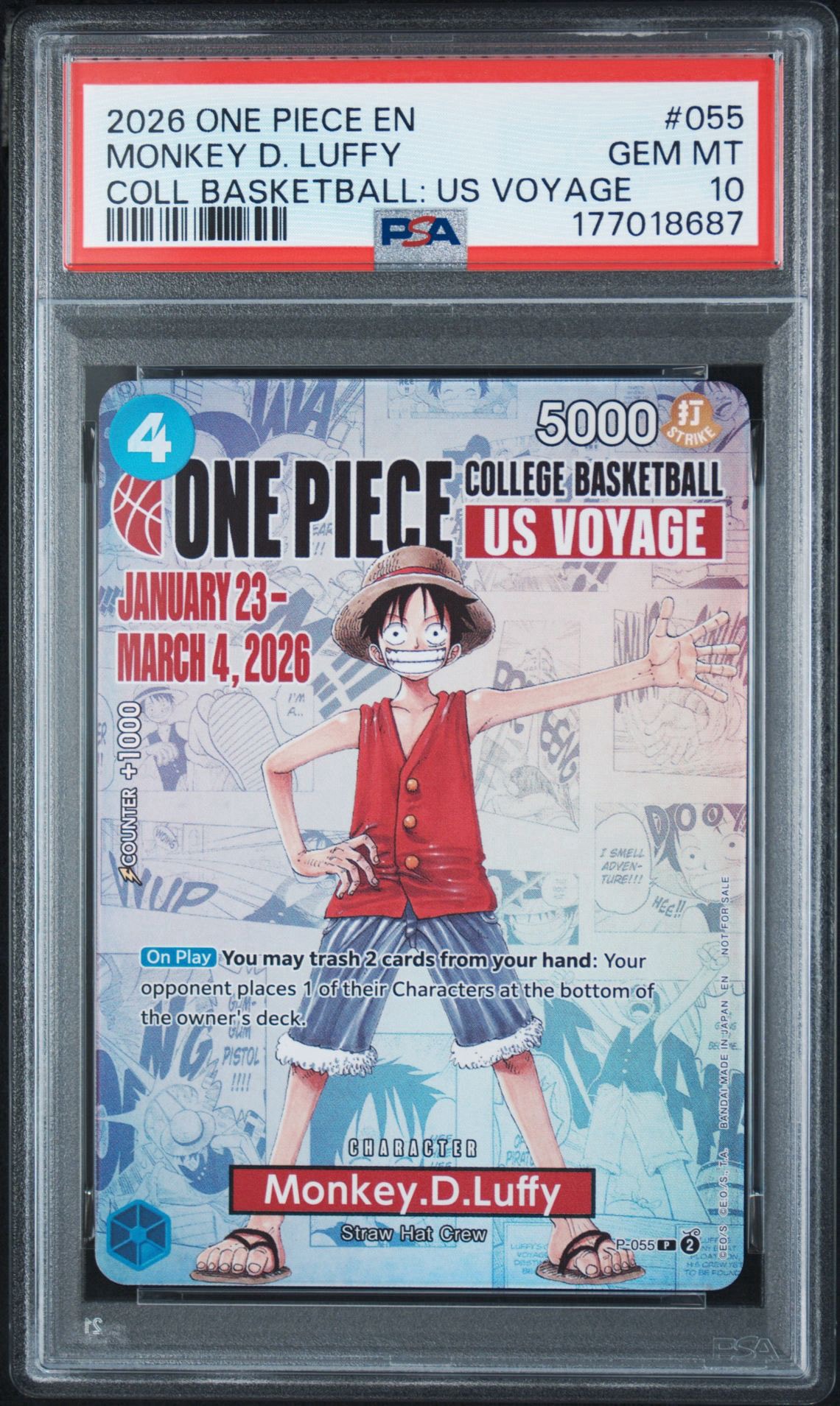 PSA10】モンキー・D・ルフィ：P (開封済) [P-055]【英語版