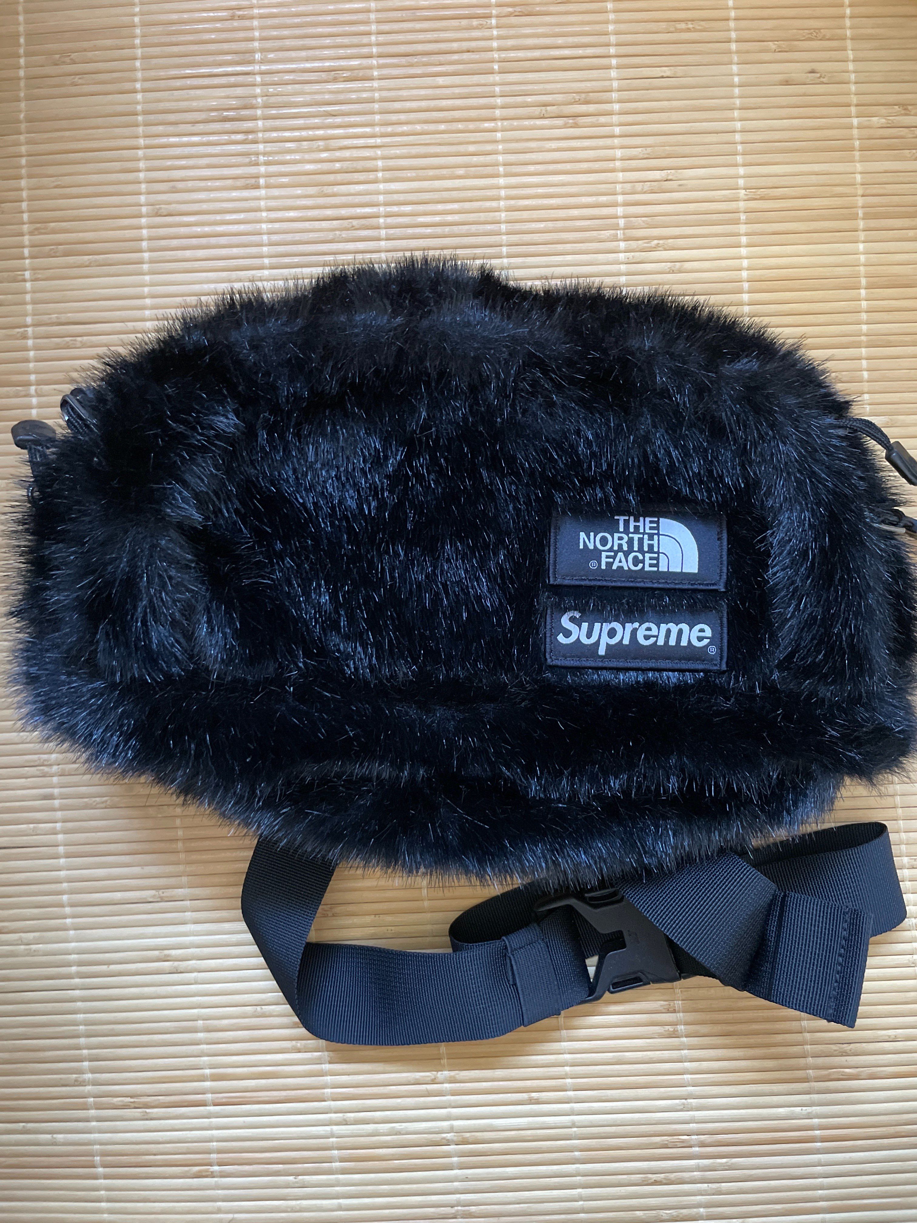 Supreme x The North Face Faux Fur Waist Bag "Black" NM82093I / NF0A5G87