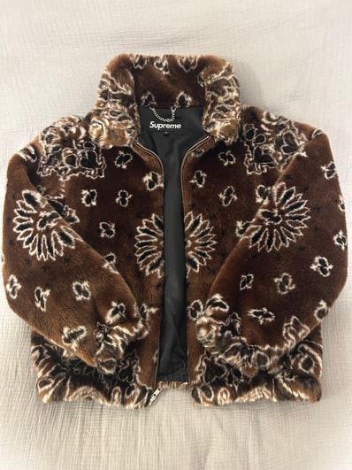 Supreme Bandana Faux Fur Bomber Jacket "Brown"