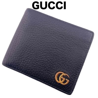 GUCCI GG Marmont Leather Coin Wallet "Black"
