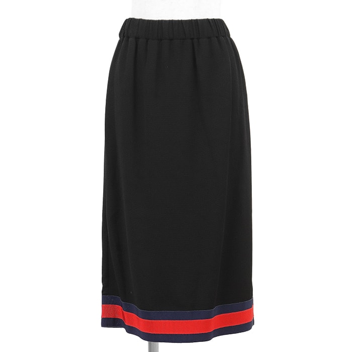 SALE【新品同様】GUCCI グッチ スカート サイズ 38 レディース 2016年モデル シェリーライン ウェブストライプ ウエストゴム バックスリット ボトムス ブラック 黒 イタリア製