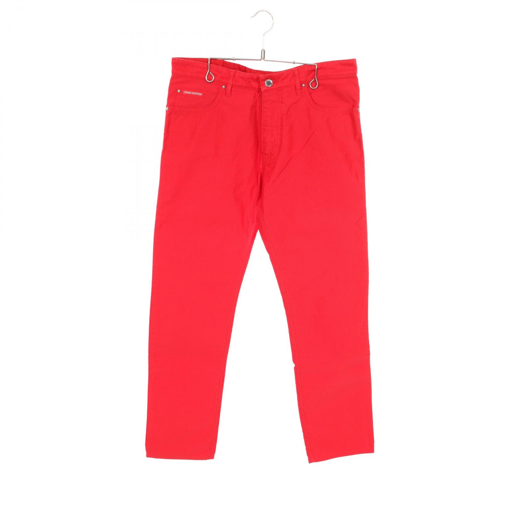 ルイ・ヴィトン LOUIS VUITTON パンツ 衣料品 ボトムス コットン レッド メンズ レッド系 【中古】