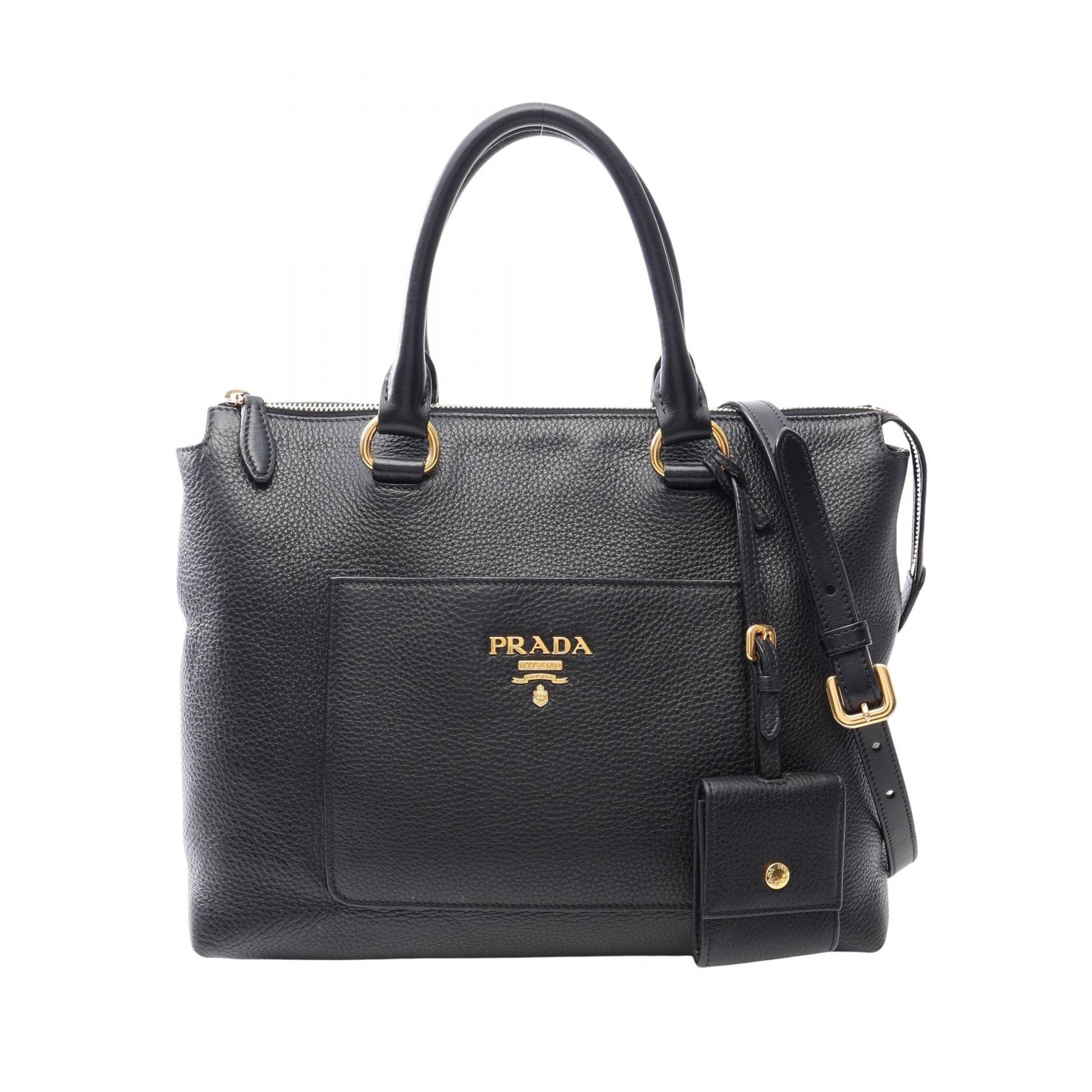 プラダ PRADA 2WAY ハンドバッグ バッグ レザー レディース ブラック系 【中古】