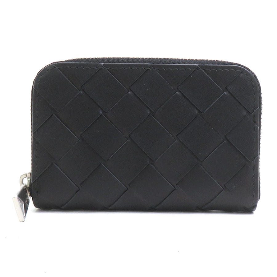 ボッテガヴェネタ BOTTEGAVENETA コインケース イントレチャート レザー ブラック ユニセックス【中古】 56512a