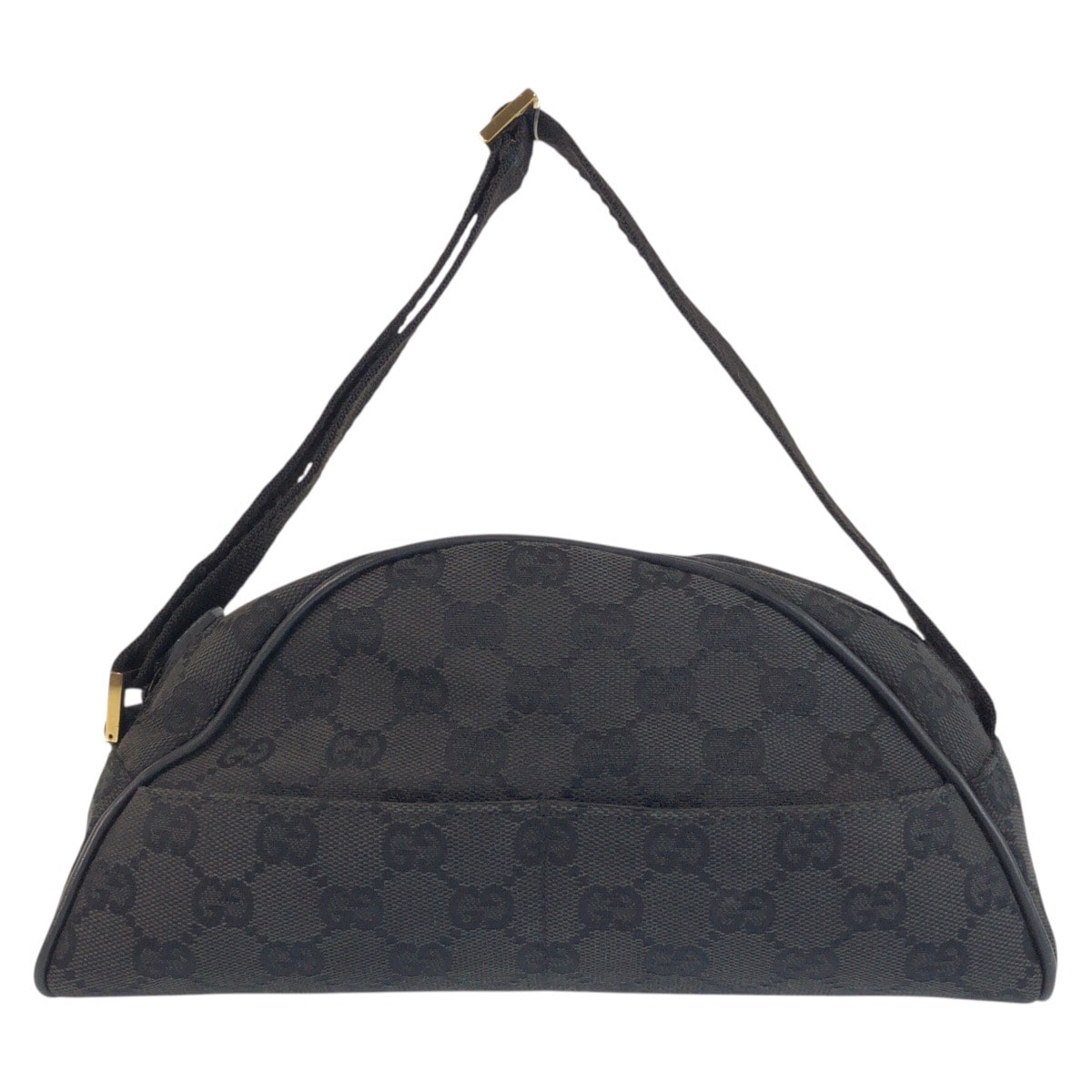 GUCCI グッチ ハーフムーン ブラック 黒 ゴールド金具 GGキャンバス ハンドバッグ ショルダーバッグ 603340 【中古】
