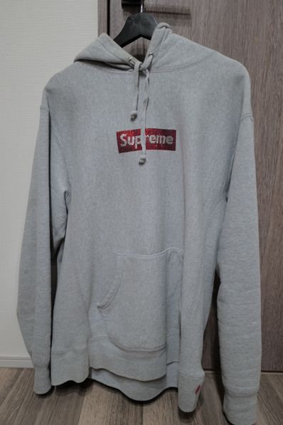 Supreme / Swarovski® Box Logo Hooded Sweeatshirt "Grey"