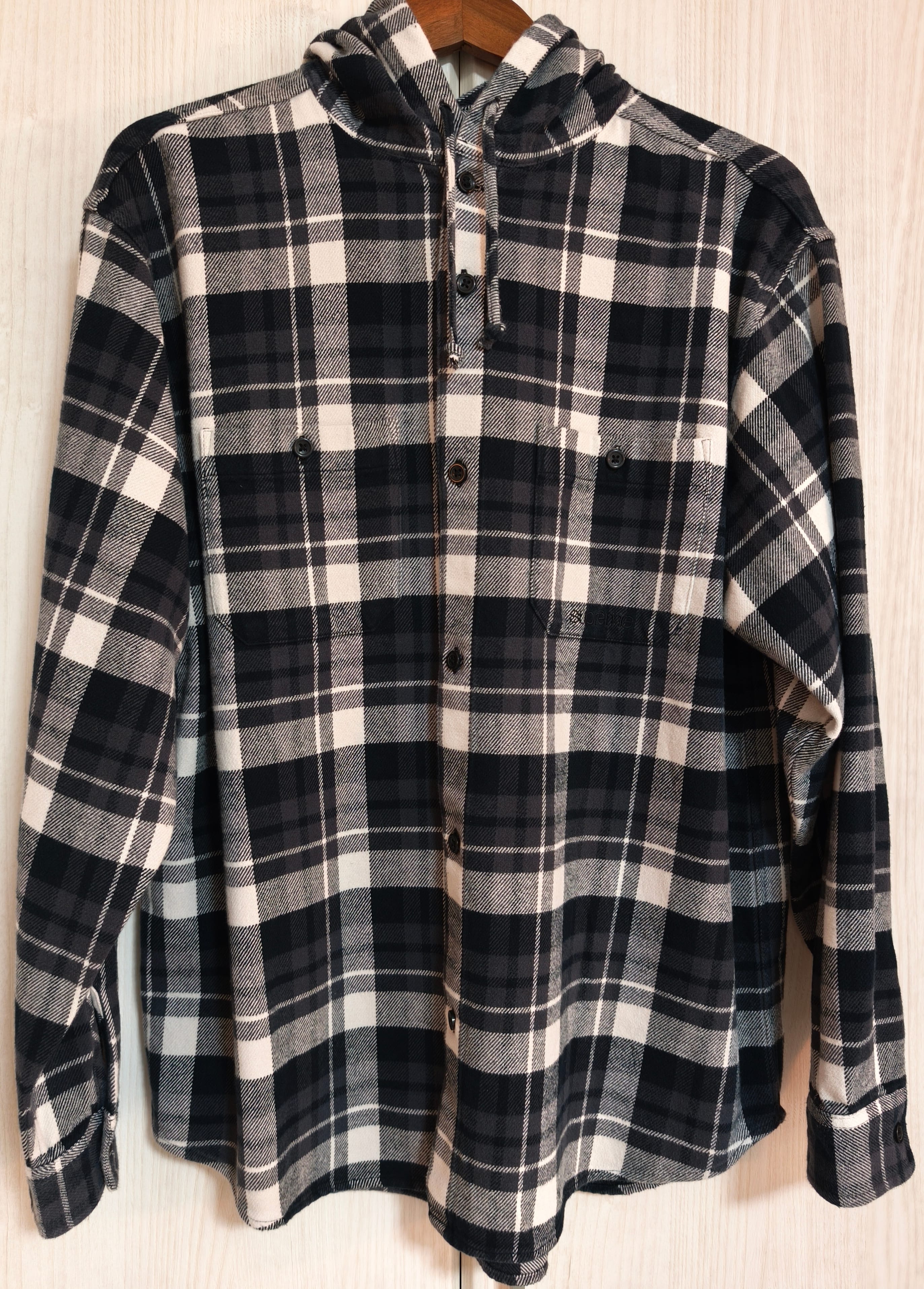 Supreme Hooded Flannel Shirt "Black"