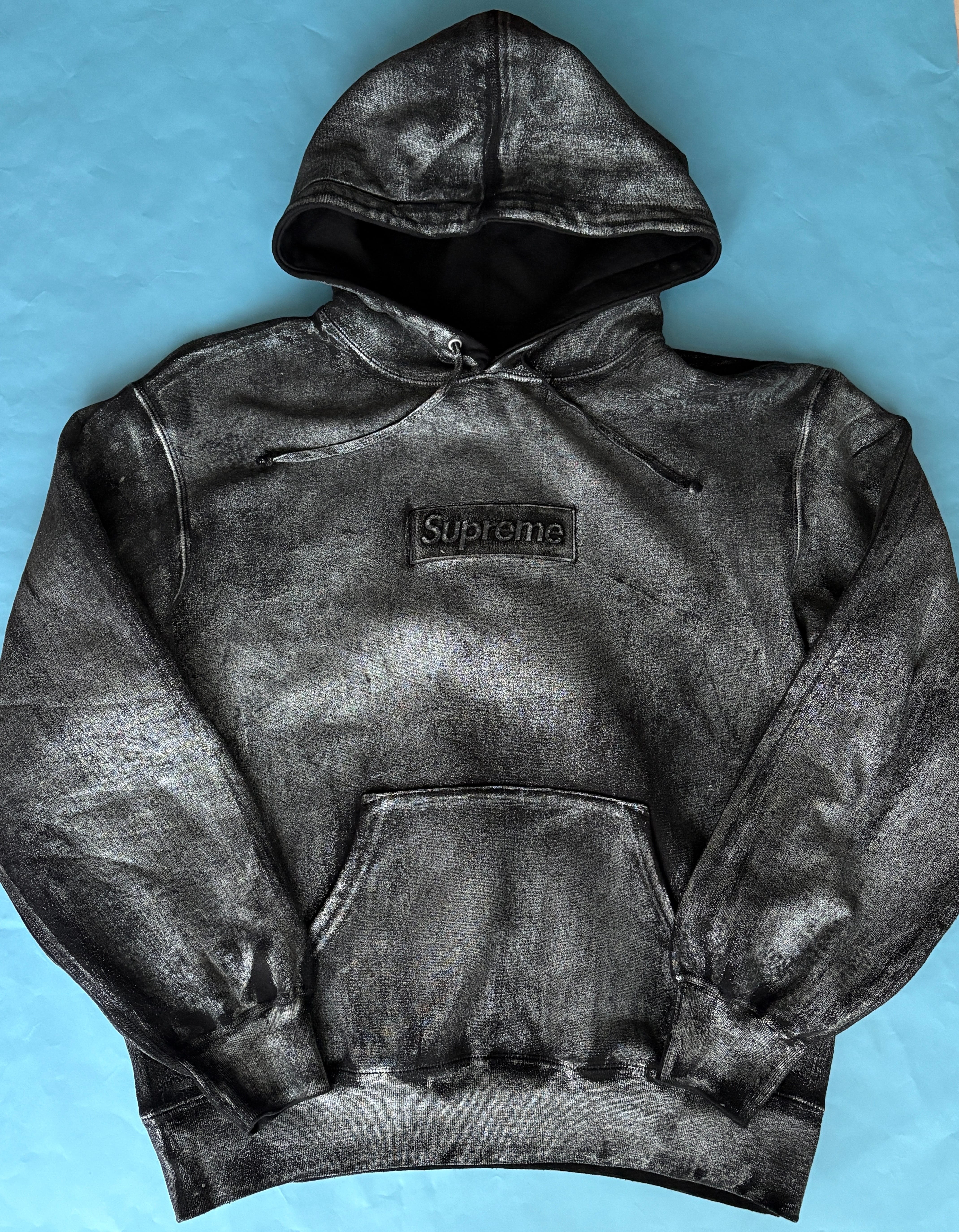 Supreme x MM6 Maison Margiela Foil Box Logo Hooded Sweatshirt "Black"
