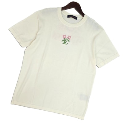 【値下げ】LOUIS VUITTON ルイヴィトン 半袖ニット ロゴ フラワー タイラー·ザ·クリエイター クルーネック ニット RM242MM コットン メンズ【中古】