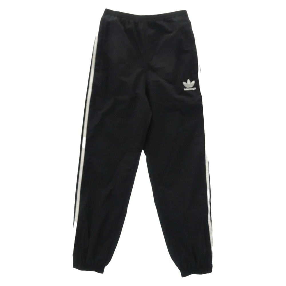 BALENCIAGA バレンシアガ パンツ 23SS 725597 TNQ25 × ADIDAS アディダス サイドライン ロゴ トラック パンツ ブラック系 ホワイト系 34【中古】