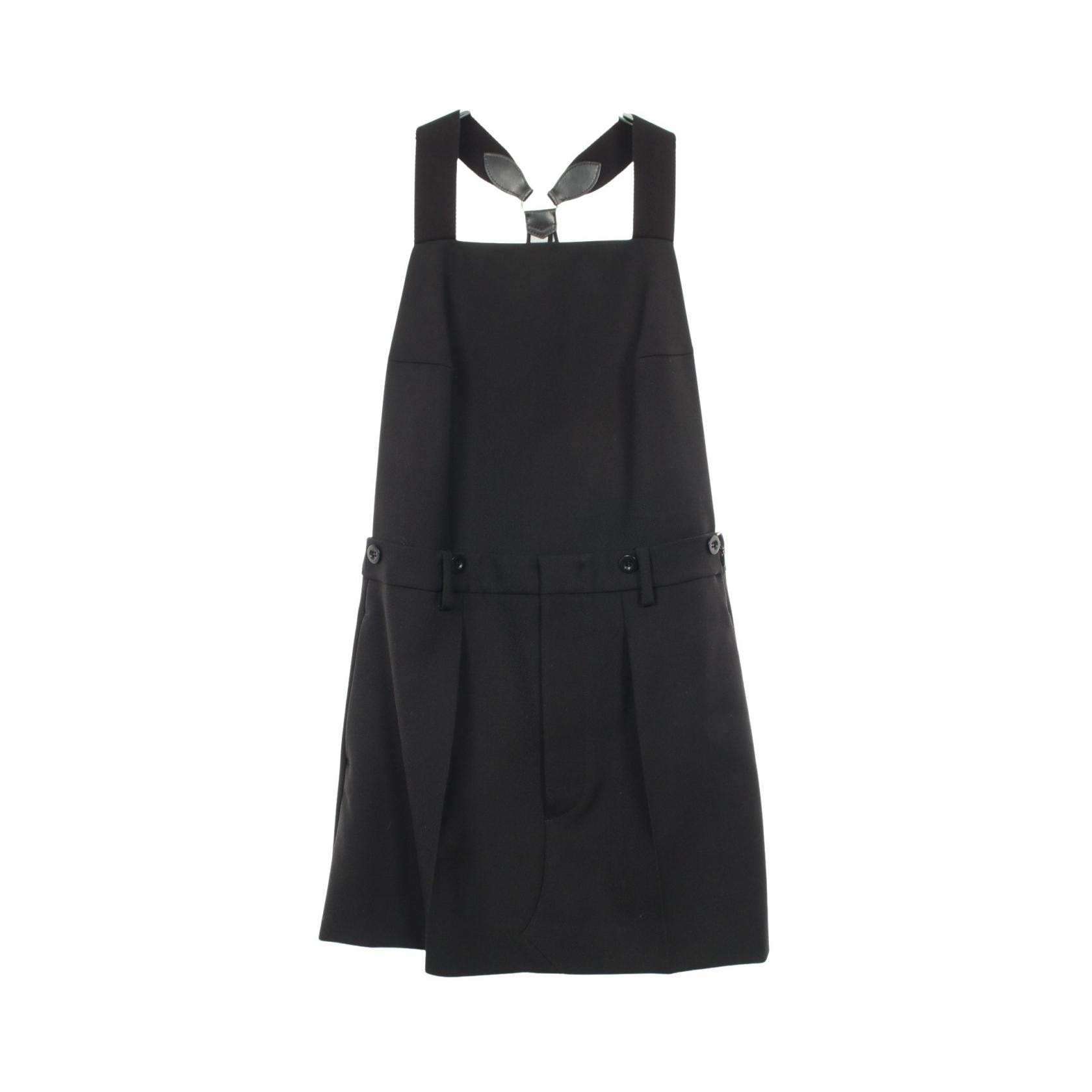 プラダ PRADA バックレス サスペンダー ギャバジンミニドレス ワンピース 衣料品 トップス ウール レディース ブラック系 【中古】