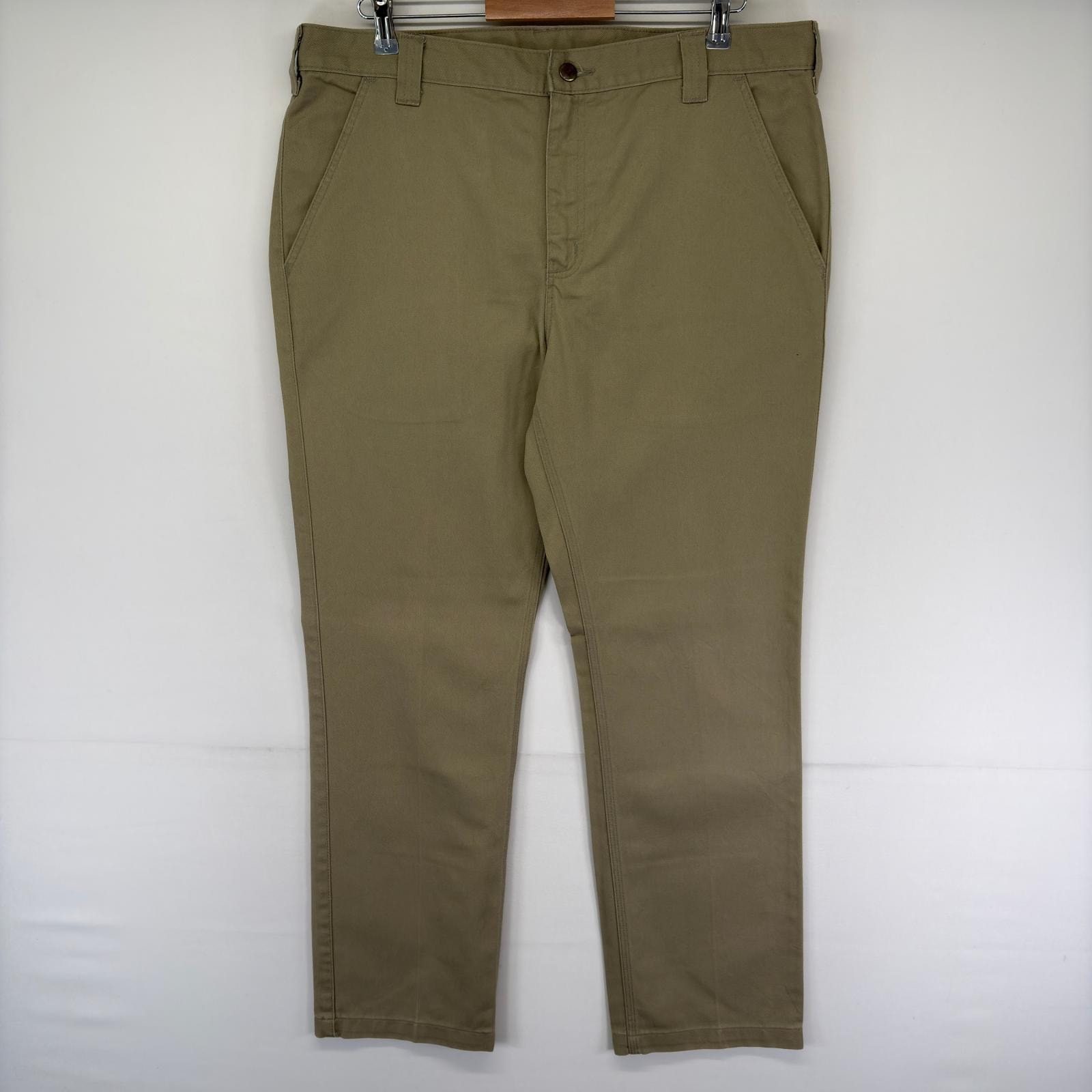 古着 カーハート Carhartt パンツ チノパン スラックス ワンポイントロゴ ジップフライ ワークパンツ ベージュ系 メンズ