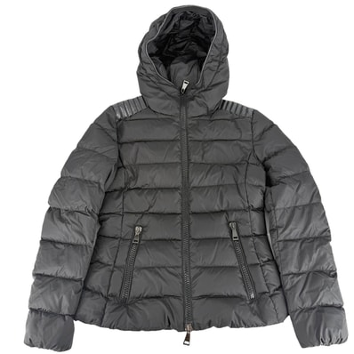 MONCLER モンクレール ダウンジャケット テトラ フード付き アウター TETRA GIUBBOTTO サイズ2 ブラック 黒 シルバー金具 ナイロン レディース 冬 美品【中古品】