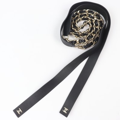 美品 シャネル ベルト ブラック レディース S B20C