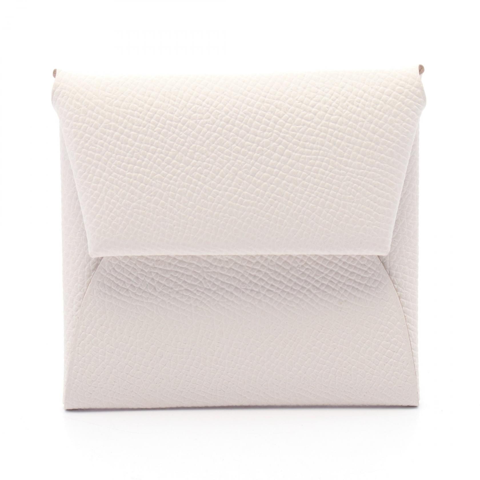 エルメス HERMES バスティア コインケース 財布 レザー ヴォーエプソン ヴォーエプソン W刻印（2024年製造） レディース ホワイト系 【中古】