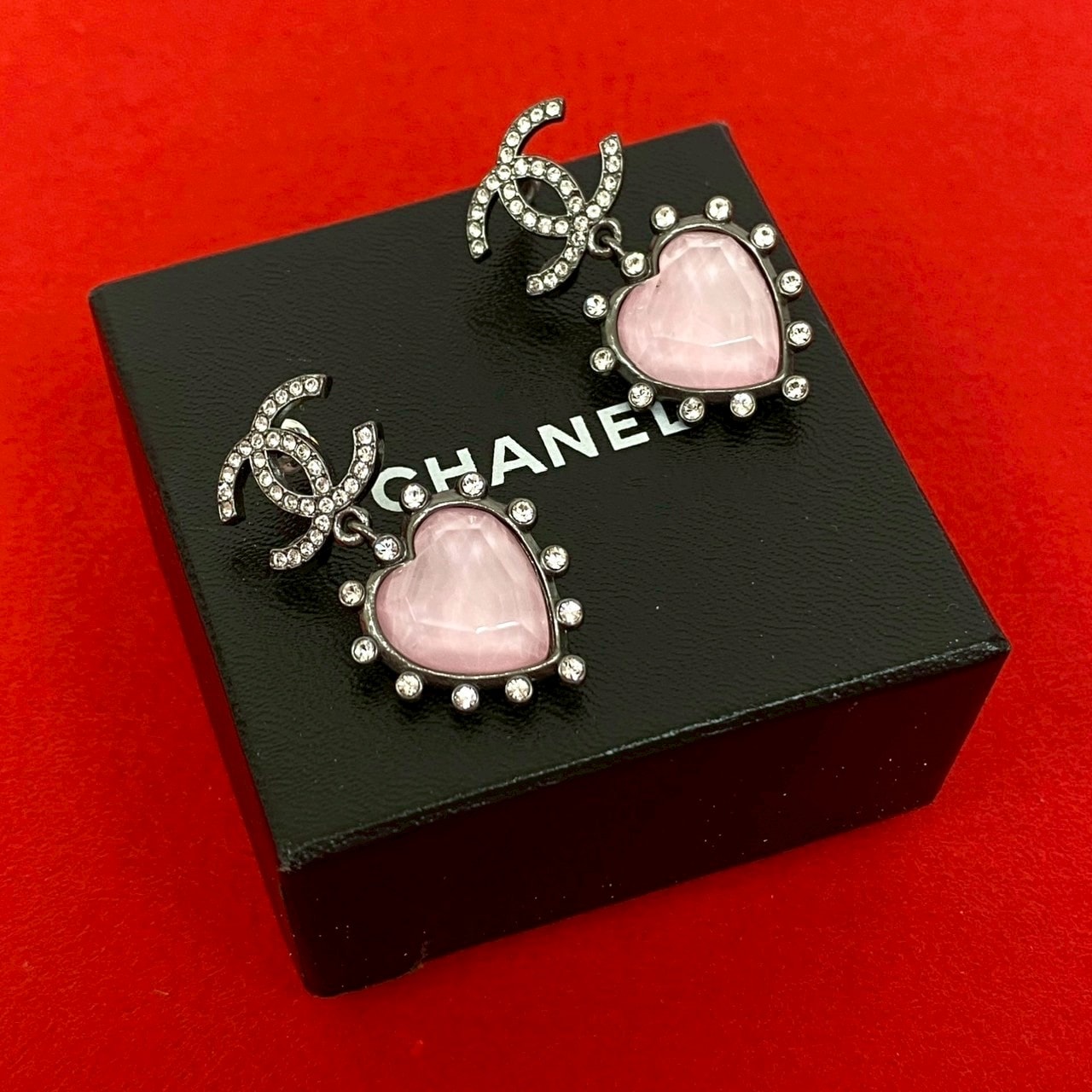 CHANEL シャネル ココマーク ハート 合金 ラインストーン メッキ ピアス シルバー
13167