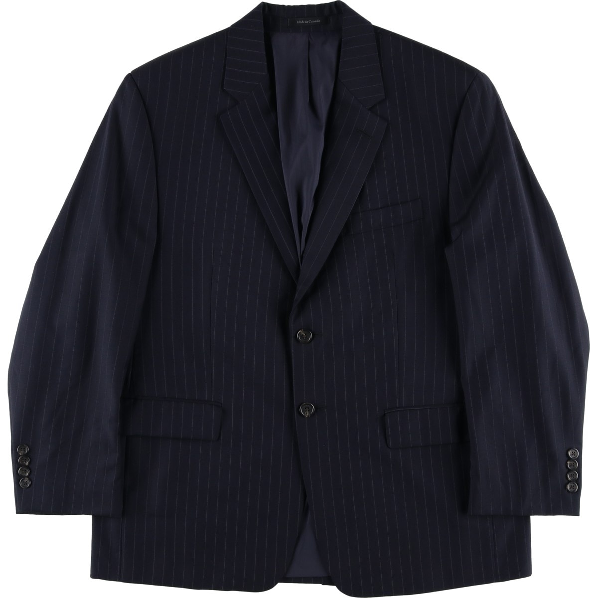 古着 ラルフローレン Ralph Lauren LAUREN ローレン ストライプ柄 ウールテーラードジャケット カナダ製 メンズL相当/eaa613369