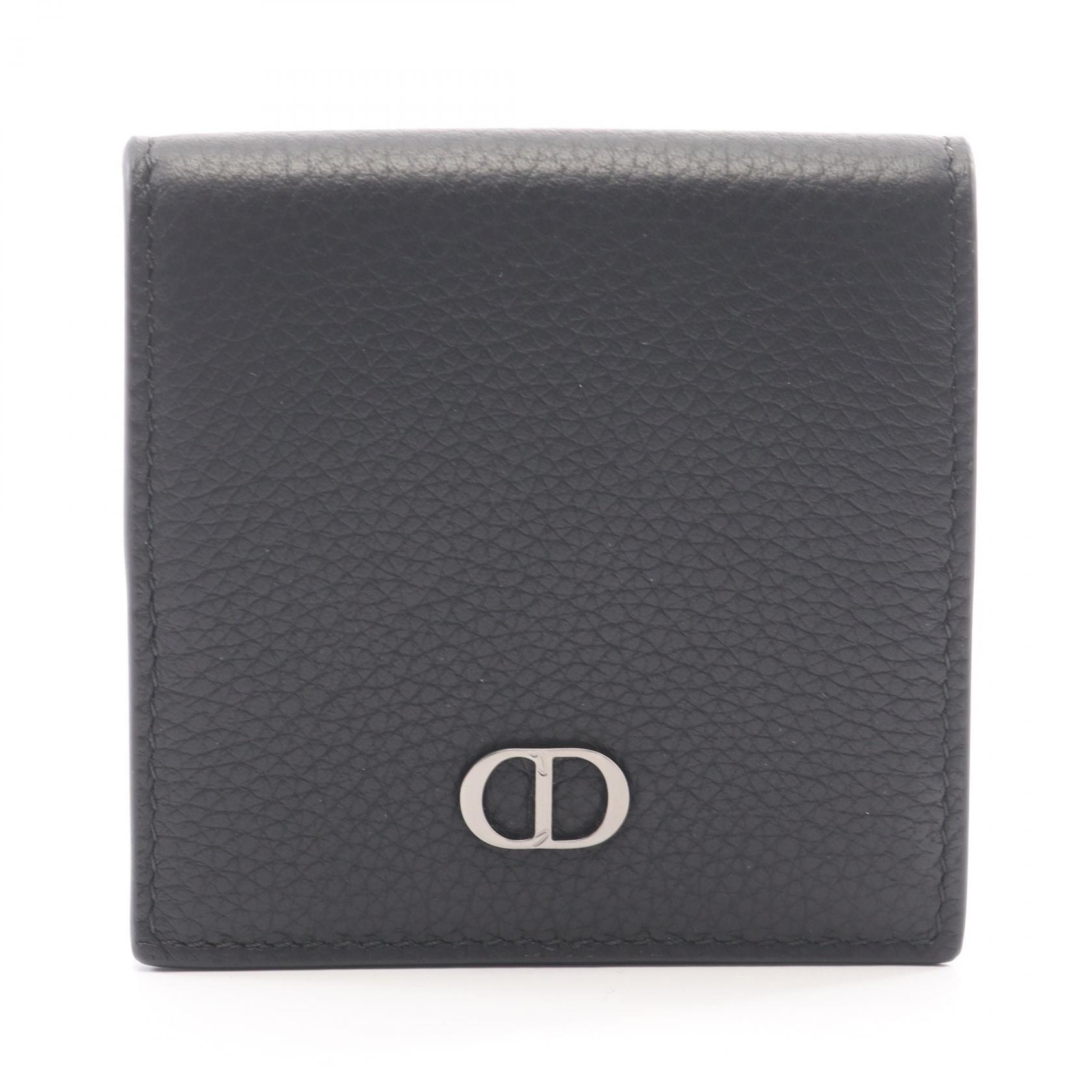ディオール Dior CDロゴ コインケース 財布 レザー メンズ ブラック系 【中古】