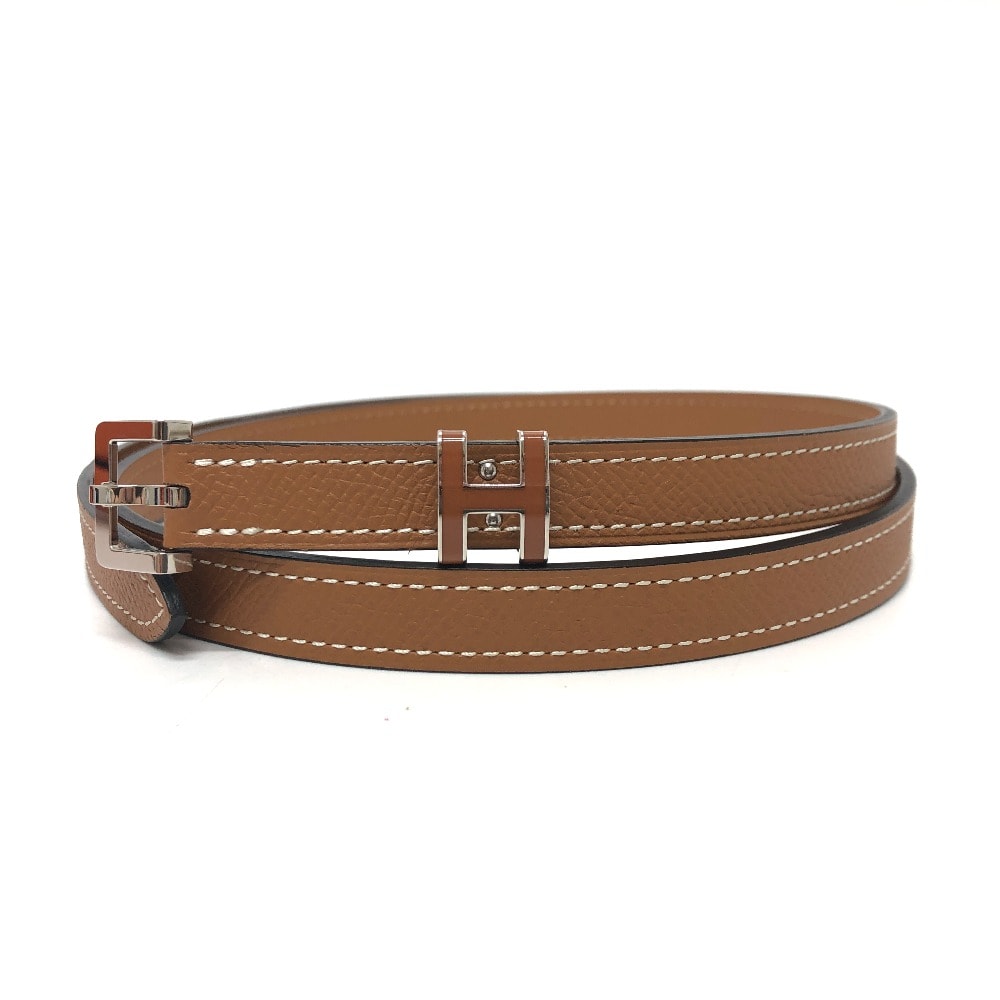 エルメス HERMES ベルト 《ポップH》 15 ズボン用ベルト ベルト エプソン Y刻 ゴールド 美品